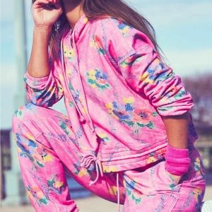 Exclusive LoveShackFancy x BeachRiot sweatshirt with drawstring waist.